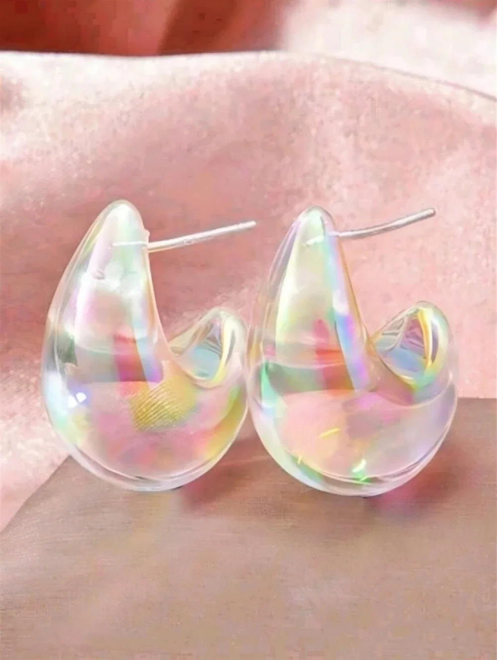 Petite petra earrings; aurora borealis; nwot